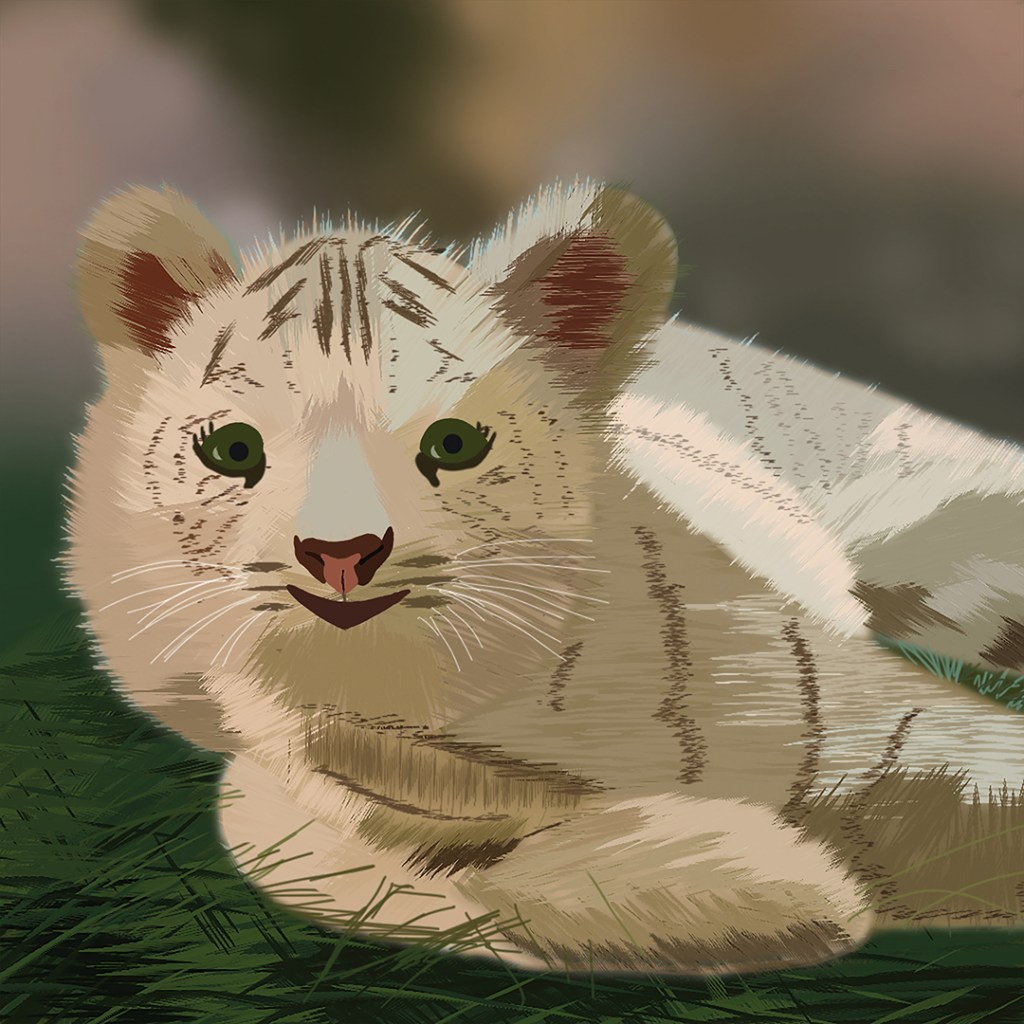 A digital Painting of a tigress