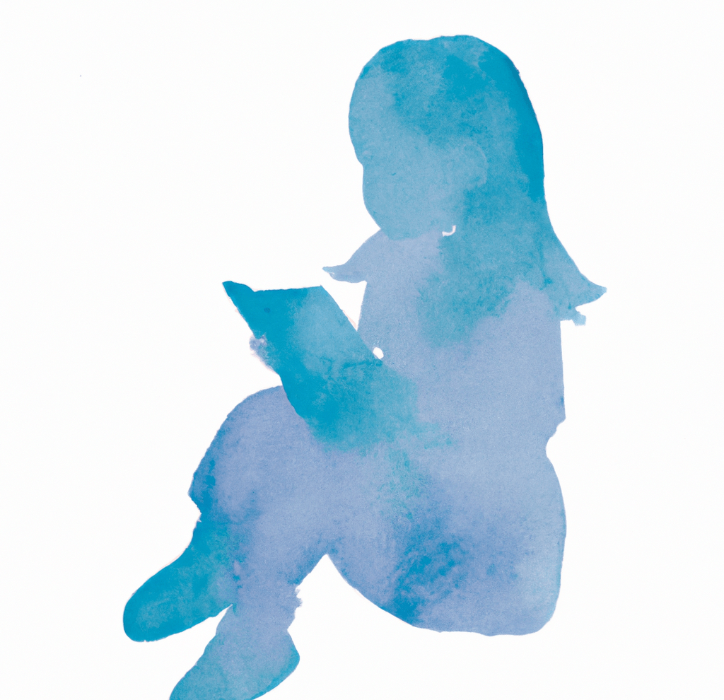 blue watercolour silhouette of a little girl reading - blog post by Tasneem Dairywala, children's author-illustrator